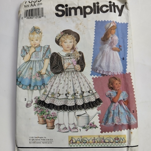 Simplicity Sewing Pattern 7699 Daisy Kingdom Girls Dresses Dress Sizes 2-4 - Picture 1 of 2